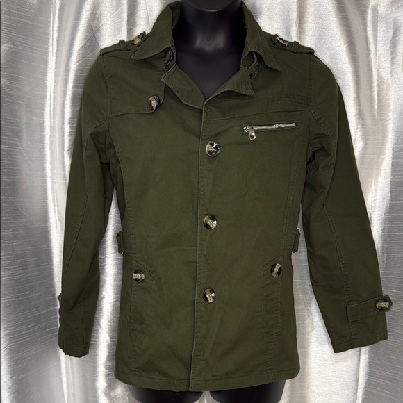 FAShION Classical Style Vogue Lined Army Green Button Up Women’s XL Jacket - Picture 1 of 8